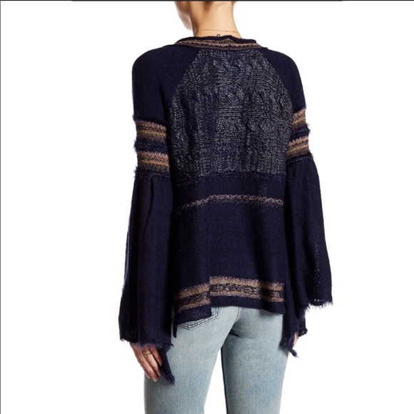 Free People Craft Time Sweater-Navy Blue-Size XS - Picture 2 of 7